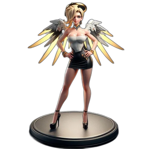 concept art, 3d render, pixel art, fantasy art, 3d-rendered, angelic, figure, adorned transparent PNG cut-out