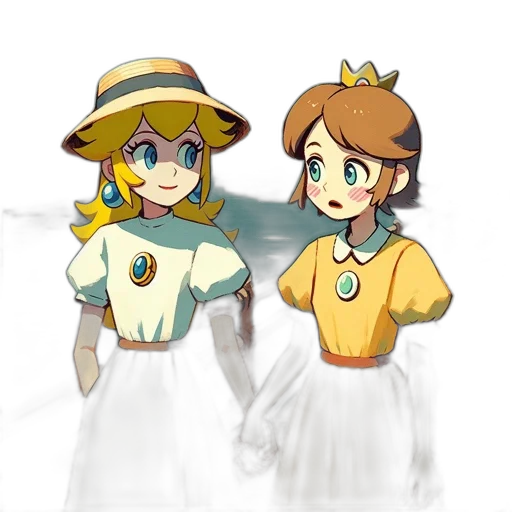 dress, hat, staff, crown, concept art, pixel art, 3d render, anime transparent PNG cut-out