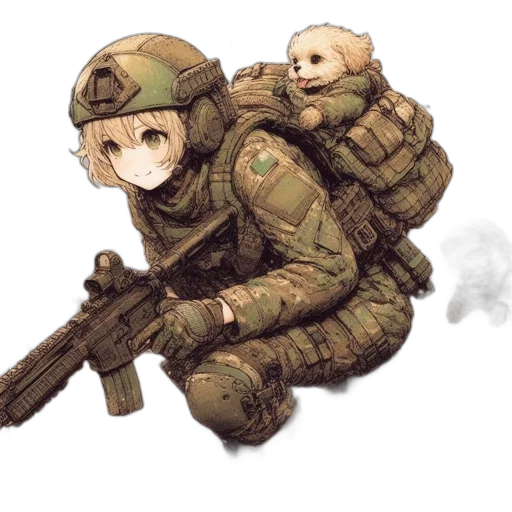 weapon, robot, animal, creature, concept art, pixel art, anime, watercolor transparent PNG cut-out