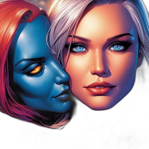 face, mask, comic book art, concept art, photorealistic, fantasy art, outer space, blue transparent PNG cut-out