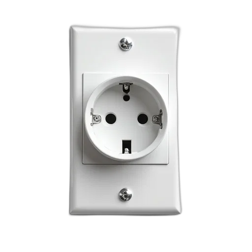 robot, 3d render, close-up, image, white, electrical, outlet, two transparent PNG cut-out