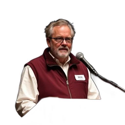 staff, jacket, animal, photorealistic, man, beard, glasses, standing transparent PNG cut-out