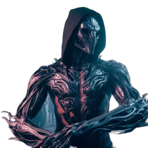 creature, mask, concept art, comic book art, cyberpunk, fantasy art, dark, individual transparent PNG cut-out
