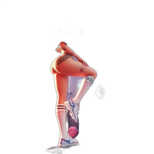 bottle, staff, robot, shoes, concept art, 3d render, vaporwave, photorealistic transparent PNG cut-out