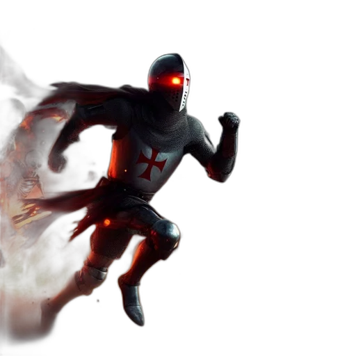 robot, concept art, comic book art, 3d render, fantasy art, fire, fog, red transparent PNG cut-out