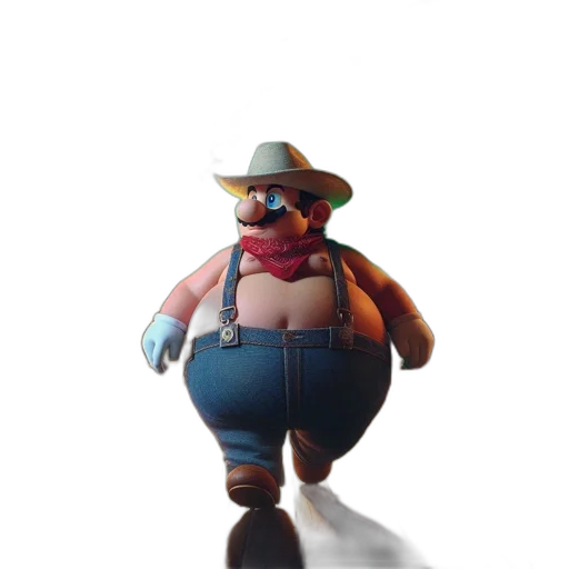 hat, animal, creature, robot, 3d render, concept art, photorealistic, mario transparent PNG cut-out