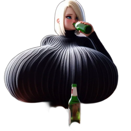 bottle, dress, jacket, food, 3d render, concept art, photorealistic, fantasy art transparent PNG cut-out