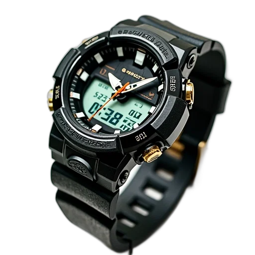jewelry, 3d render, photorealistic, cyberpunk, black, green, g-shock, watch transparent PNG cut-out