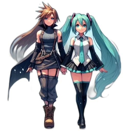 dress, staff, concept art, anime, pixel art, fantasy art, outer space, dark transparent PNG cut-out