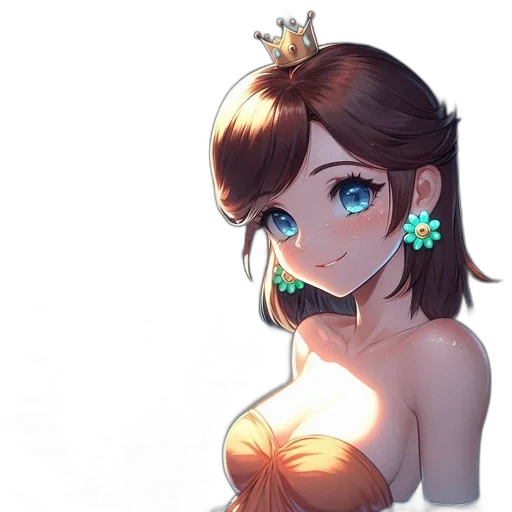 crown, dress, jewelry, flower, fantasy art, anime, concept art, cartoon transparent PNG cut-out