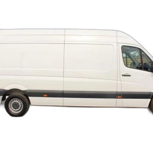 car, staff, white, commercial, van, parked, brick, surface transparent PNG cut-out