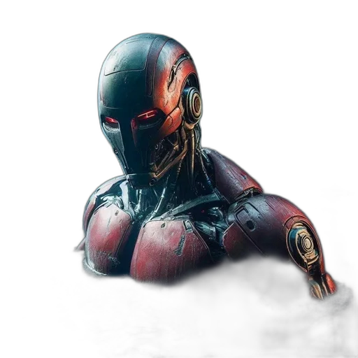 robot, mask, face, creature, 3d render, concept art, comic book art, photorealistic transparent PNG cut-out