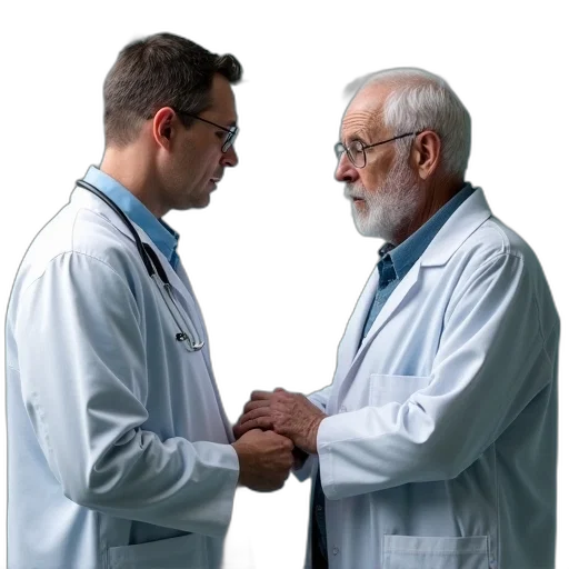 staff, jacket, fog, adult, male, doctor, talking, elderly transparent PNG cut-out