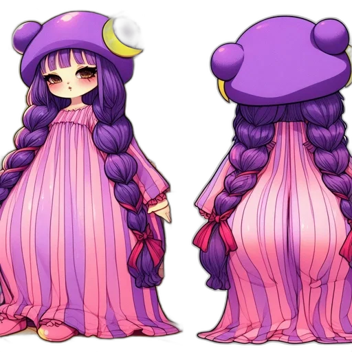 dress, hair, hat, crown, concept art, pixel art, anime, fantasy art transparent PNG cut-out