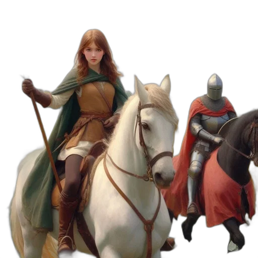 sword, fantasy art, concept art, 3d render, pixel art, earth tones, young, woman transparent PNG cut-out