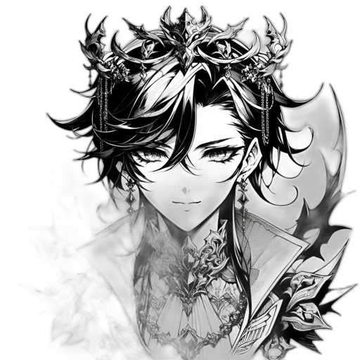 crown, dragon, mask, staff, fantasy art, cartoon, anime, photorealistic transparent PNG cut-out
