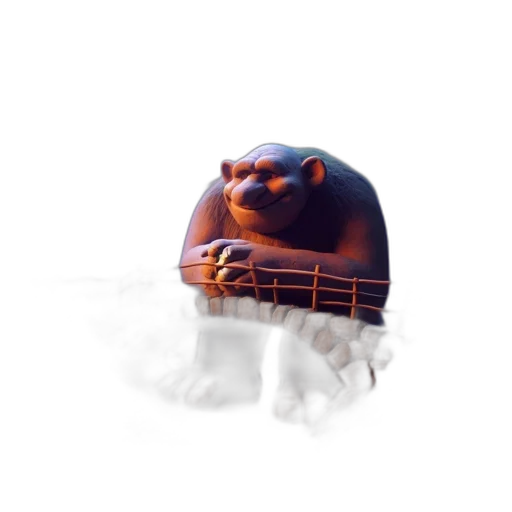 hat, creature, animal, mask, 3d render, concept art, photorealistic, vaporwave transparent PNG cut-out