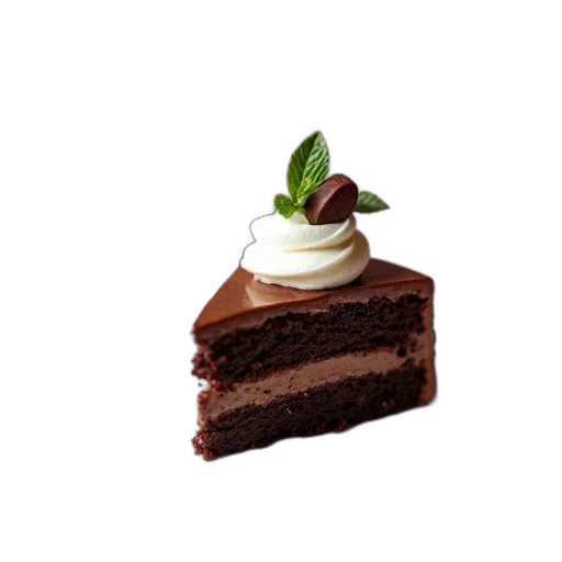 food, crown, hat, 3d render, photorealistic, slice, chocolate, cake transparent PNG cut-out