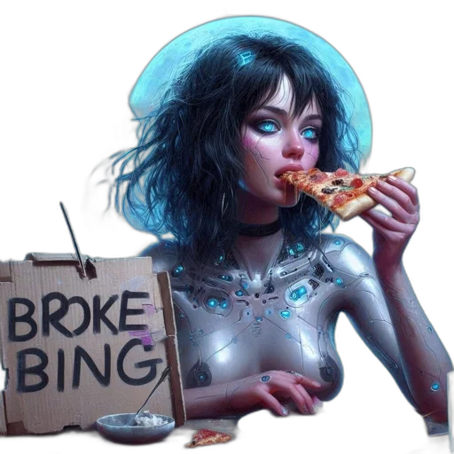 robot, jewelry, cyberpunk, comic book art, concept art, fantasy art, cosmic, setting transparent PNG cut-out