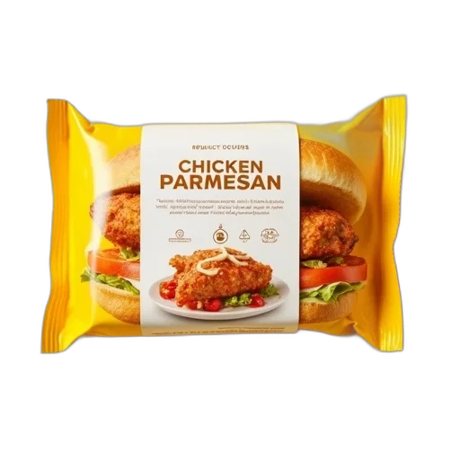 food, yellow, package, white, label, featuring, stylized, image transparent PNG cut-out