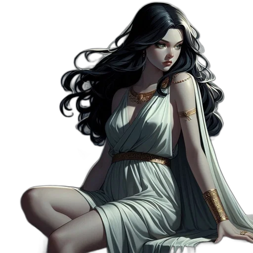dress, fantasy art, comic book art, concept art, photorealistic, monochrome, dark, earth tones transparent PNG cut-out