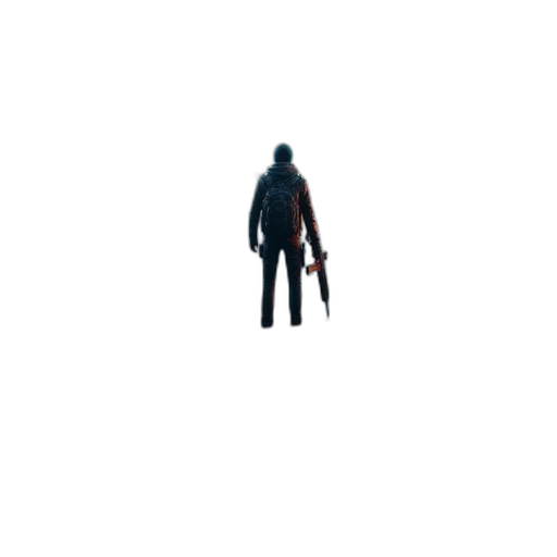 weapon, jacket, staff, sword, pixel art, concept art, 3d render, cyberpunk transparent PNG cut-out