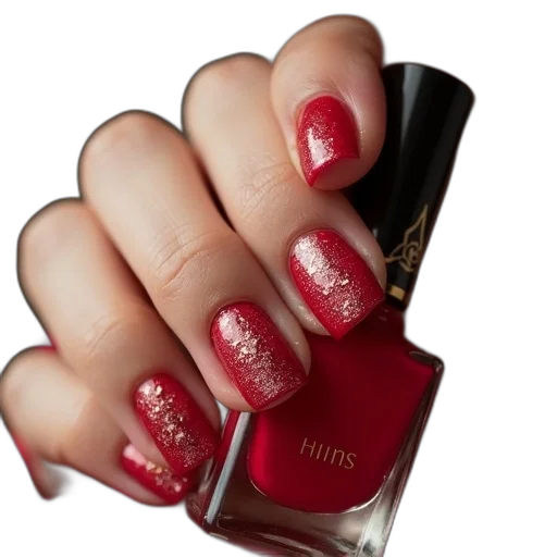 photorealistic, red, perfect, holiday, nail, polish, all, guests transparent PNG cut-out