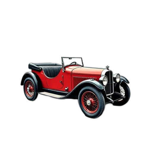 car, 3d render, photorealistic, postage, stamp, featuring, vintage, sidecar transparent PNG cut-out