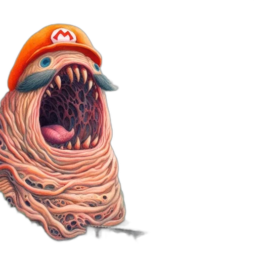 creature, mask, animal, hat, concept art, 3d render, watercolor, fantasy art transparent PNG cut-out