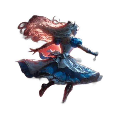 dress, hair, sword, staff, concept art, fantasy art, watercolor, comic book art transparent PNG cut-out