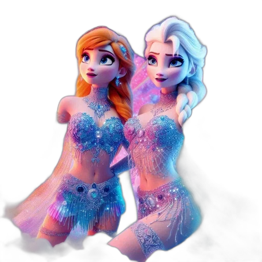 3d render, concept art, fantasy art, cartoon, outer space, underwater, snow, image transparent PNG cut-out