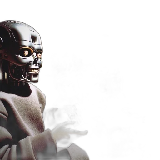 robot, mask, 3d render, concept art, cyberpunk, photorealistic, children, gather transparent PNG cut-out