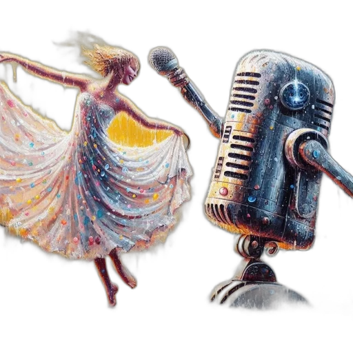 robot, dress, jewelry, concept art, watercolor, fantasy art, pencil sketch, rain transparent PNG cut-out