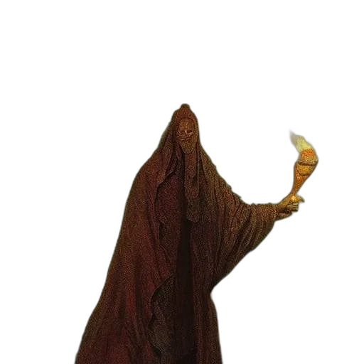 staff, mask, dress, weapon, concept art, 3d render, photorealistic, fantasy art transparent PNG cut-out