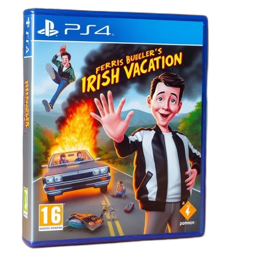 concept art, video, game, cover, cartoon, ferris, bueller, stands transparent PNG cut-out