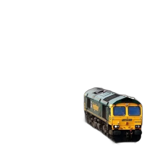weapon, 3d render, photorealistic, yellow, train, traveling, down, tracks transparent PNG cut-out