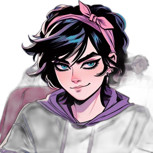 face, anime, cartoon, vaporwave, pixel art, neon lights, pastel, dark transparent PNG cut-out