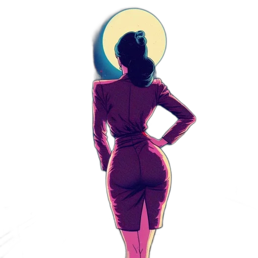 dress, jacket, staff, concept art, comic book art, cartoon, anime, neon lights transparent PNG cut-out