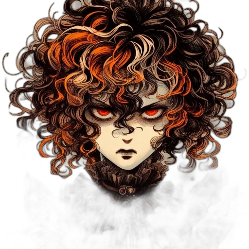 hair, mask, face, crown, fantasy art, watercolor, concept art, comic book art transparent PNG cut-out