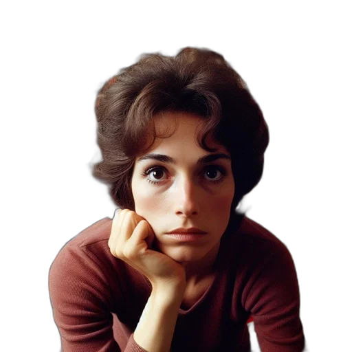 face, dress, jewelry, photorealistic, woman, maroon, top, contemplates transparent PNG cut-out