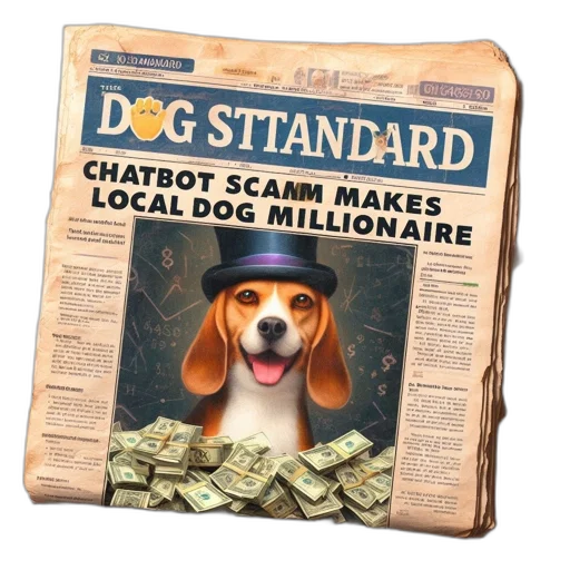 newspaper, named, dog, standard, features, beagle, top, hat transparent PNG cut-out