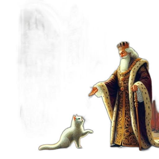 crown, animal, creature, staff, concept art, fantasy art, 3d render, photorealistic transparent PNG cut-out