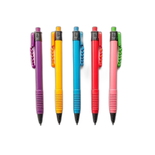weapon, 3d render, neon, colorful, set, five, squiggly, writing transparent PNG cut-out