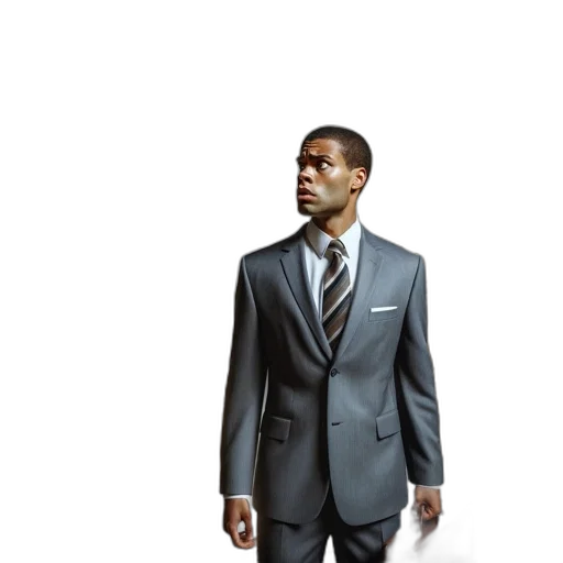 jacket, staff, concept art, 3d render, photorealistic, pixel art, earth tones, man transparent PNG cut-out