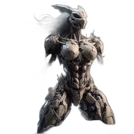robot, weapon, concept art, 3d render, fantasy art, comic book art, humanoid, figure transparent PNG cut-out