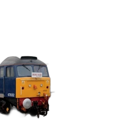 3d render, photorealistic, concept art, blue, train, number, 47832, front transparent PNG cut-out