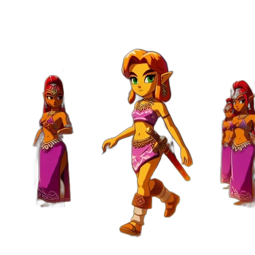3d render, concept art, pixel art, fantasy art, golden, colorful, desert, landscape transparent PNG cut-out
