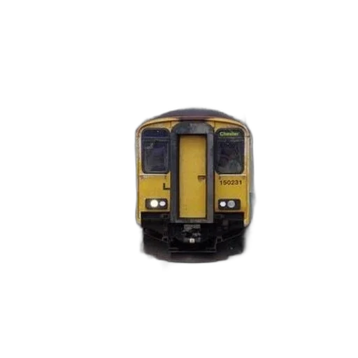 yellow, train, number, 150231, approaching, platform, station transparent PNG cut-out