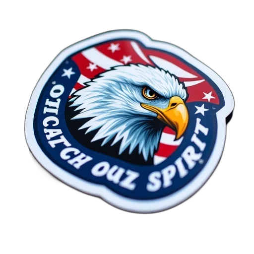 staff, close-up, patriotic, sticker, featuring, eagle, red, white transparent PNG cut-out