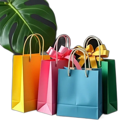 jewelry, collection, colorful, shopping, bags, neatly, arranged, black transparent PNG cut-out